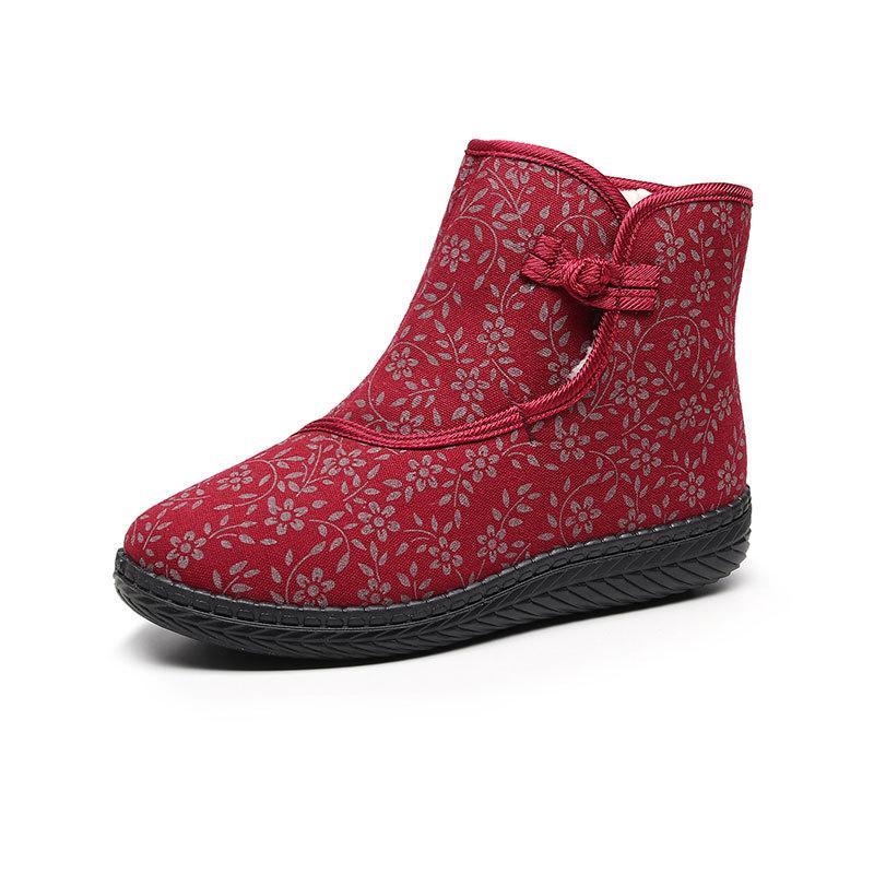 

Новые зимние тканевые туфли женские хлопковые тапочки с высоким верхом бархатные хлопковые туфли с принтом 40