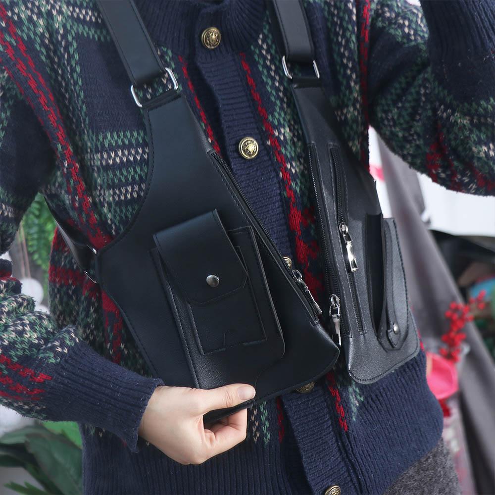 Vintage Underarm Strap Wallet Pocket Luxury Double Shoulder Pouch Retro Mobile Phone Purse Pack