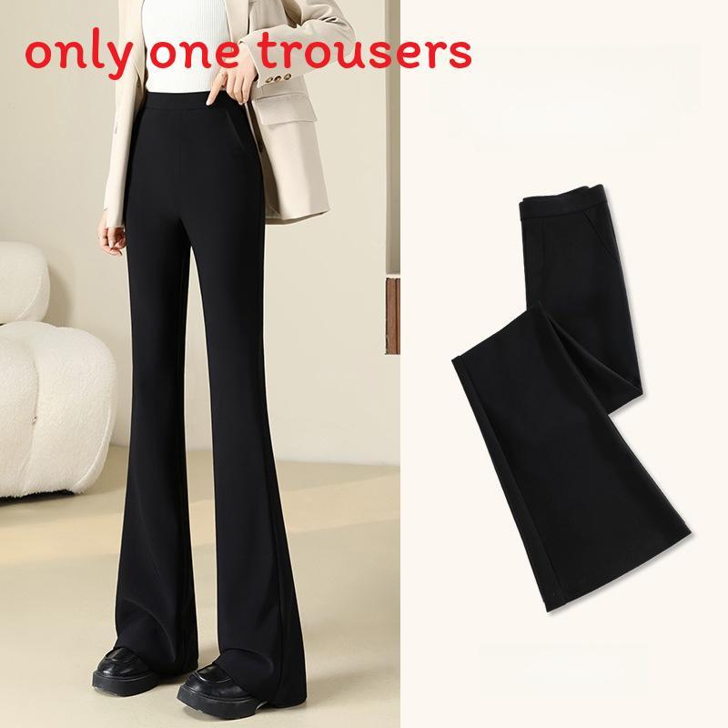 Womens Thickened Flared Pants With High Waist For Casual Office Wear