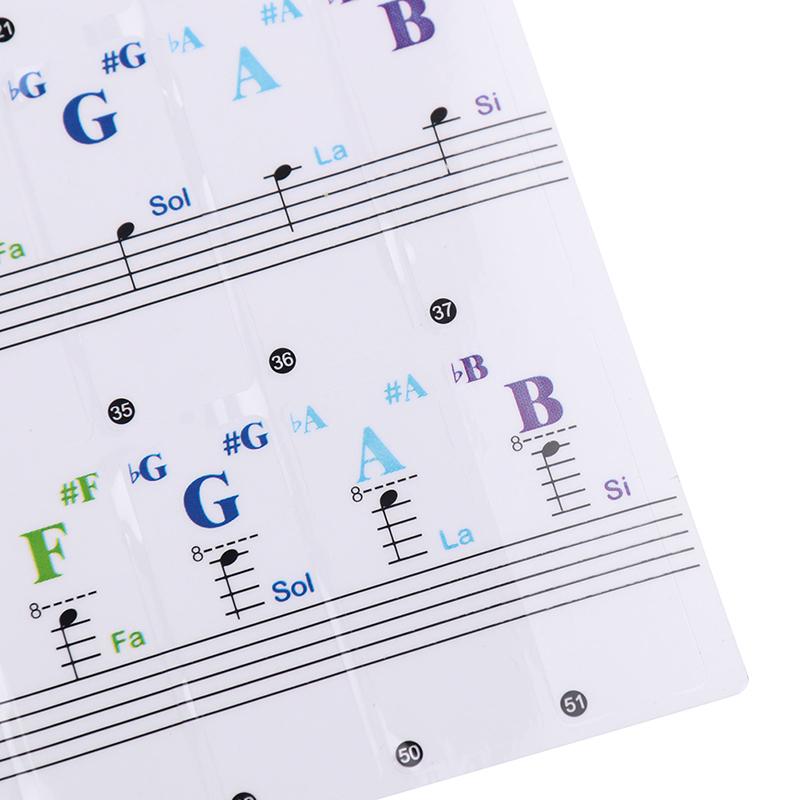 Keyboard Notes Sticker 88/61/54/49/37 Keys Piano Sticker Transparent