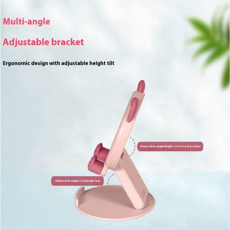 Adorable Cartoon Plastic Phone Holder Foldable Multiple Device Support Stable Desktop Organizers for Travel