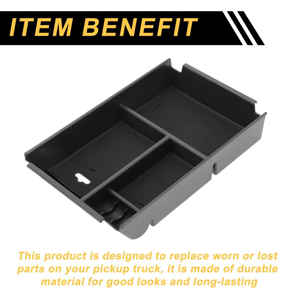 REPAIROCK Center Console Armrest Organizer Tray for Ford Armrest Insert Tray Storage ABS Black F-150 2011-2014, Box,