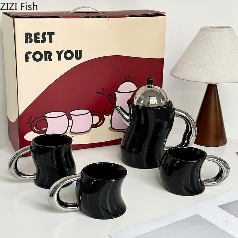 Creative Bending Design Coffee Mug Ceramic Cups Dining Table Milk Mugs Afternoon Tea Teacup Water Cup Fruits Juice Container