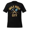 Mile High City T-Shirt Colorado Mining Theme Unisex Tee with Shovel and Pickaxe