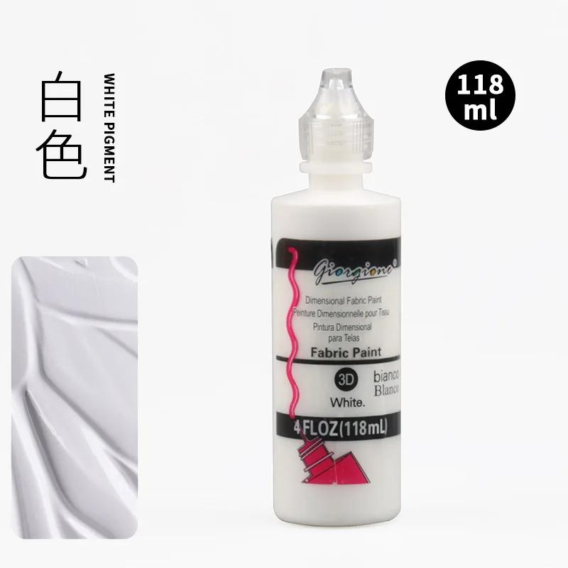 118 мл Цветная акриловая краска 3D Трехмерная краска DIY Ручная роспись Граффити Краска для текстиля белый