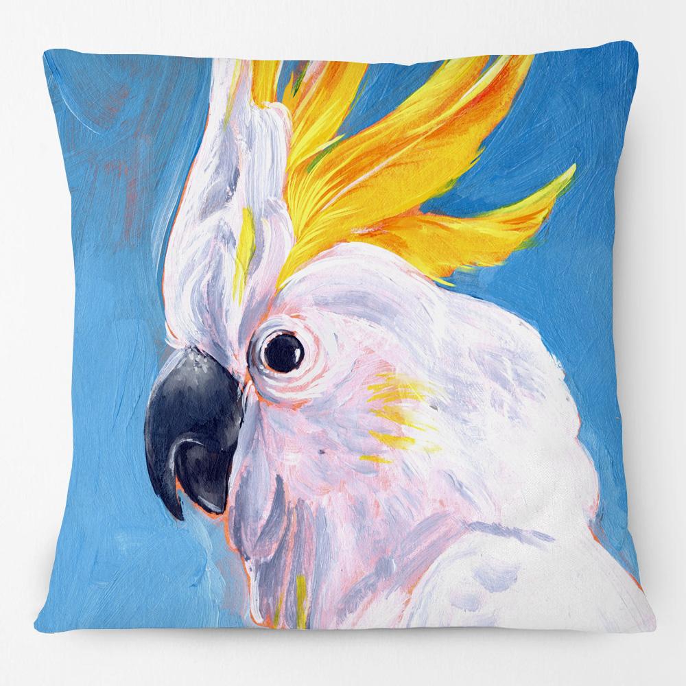 Australia Native Birds Parrots Maggie Black Cockatoo Honeyeater Print Cushion Cover Sofa Decor Pillow Case