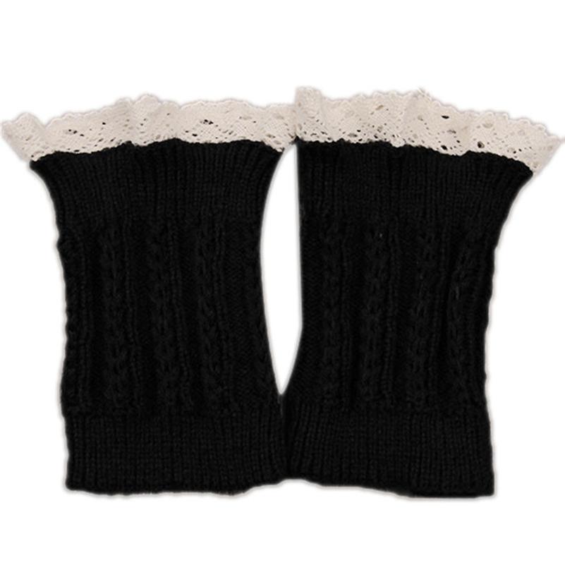 Scaldamuscoli In Maglia Per Ragazza, Colore Nero E Bianco, Taglia Unica, Morbidi E Comodi