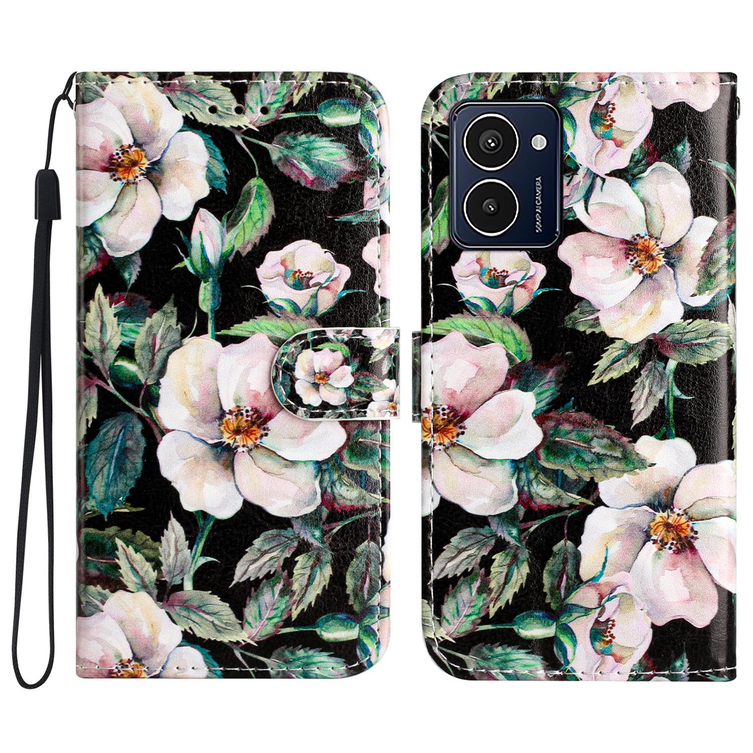 

For HMD Pulse Pro Case Printed Pattern Design Leather Phone Cover Magnolia