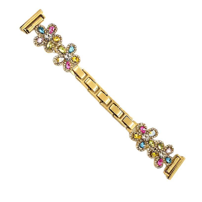 Flower Rhinestone Watch Strap for Apple Watch S1-11, Ultra 3-1, Samsung, Huawei 20/22mm