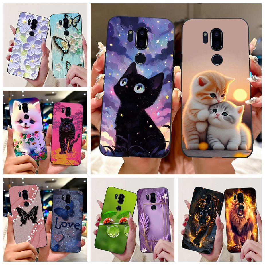 For LG G7 ThinQ Case Cute Cat Luxury Painted Cover Soft Slim Phone Case For LG G7 ThinQ G7Thinq LM-G710 G710 G7+ Back Cover Bags