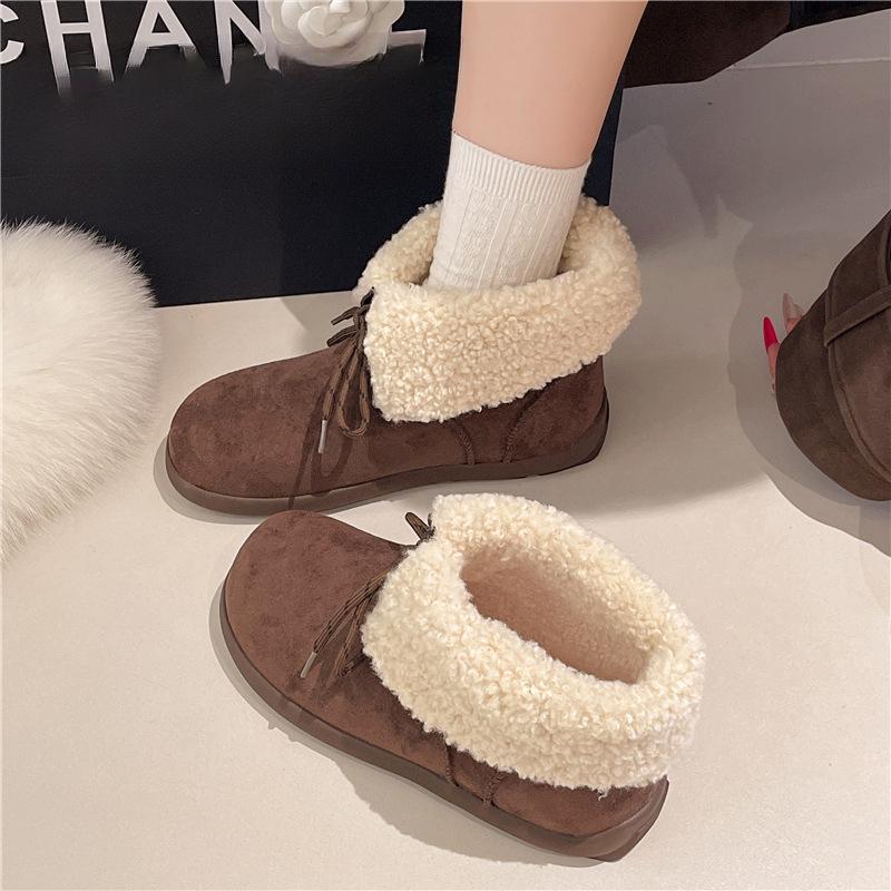 Women's Padded Plus Size Winter Warm Snow Boots Padded Lining Waterproof Ankle Boots Non-slip Outdoor Hiking Mountaineering Sports Cotton Boots
