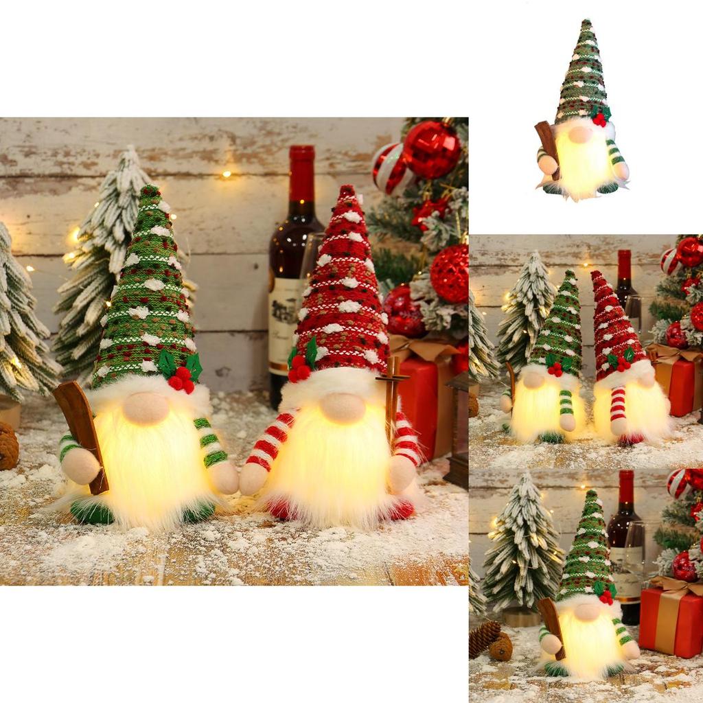 Rudolph Christmas Light Up Sled Plush Toy With Long Beard For Holiday Decor