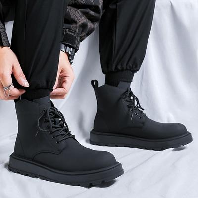 Big Head Martin Boots Men's Autumn New Thick-soled Heightening British Wind Locomotive Tooling Short Boots 22728-R