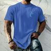 Men's Vintage Texture Printed Short Sleeve T Shirt Loose Fit Casual Summer Daily Wear Top Lightweight Breathable Fabric