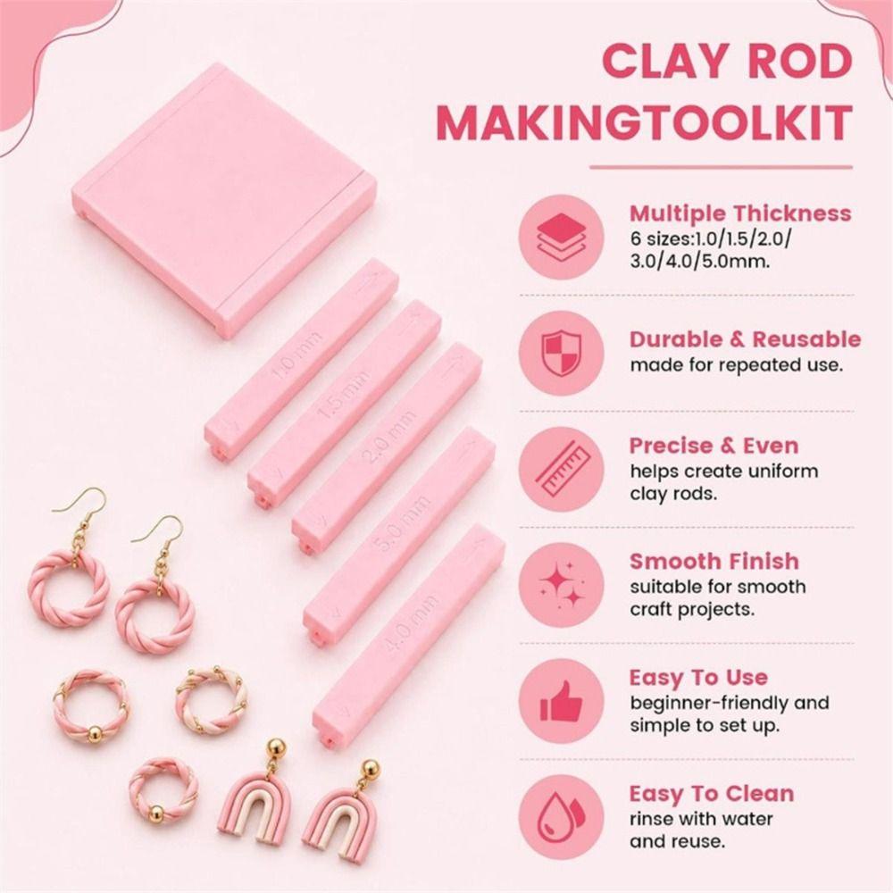 Plastic Polymer Clay Bead Roller Grooved Guide Clay Tube Guide  For Jewelry Making