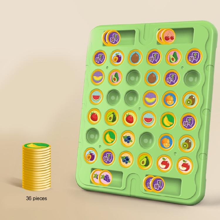Multiplayer Animal/Fruit Theme Board Game Toy for Kids with Flip Chess for Family Gathering Classroom Activity Supply