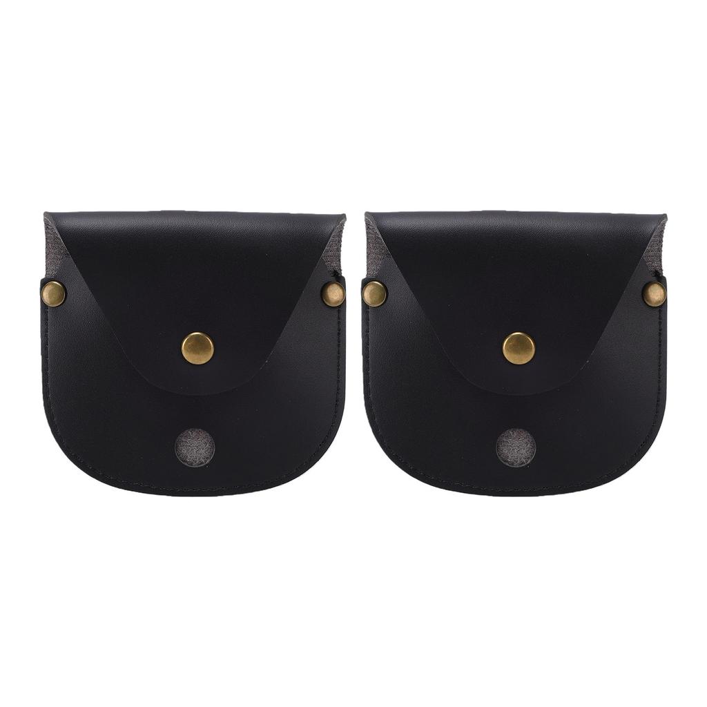 2pcs Compass Case PU Leather Vintage Compass Pouch for Pocket Watches Wristwatches Black