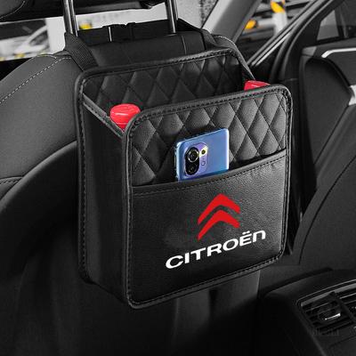 Autositz-Rückenlehnen-Aufbewahrungstasche Wasserdichte Leder-Auto-Innenraum-Aufbewahrungstasche Müllbeutel für C1 C2 C4L VTS C-ELYSEE C3-XR C5 DS