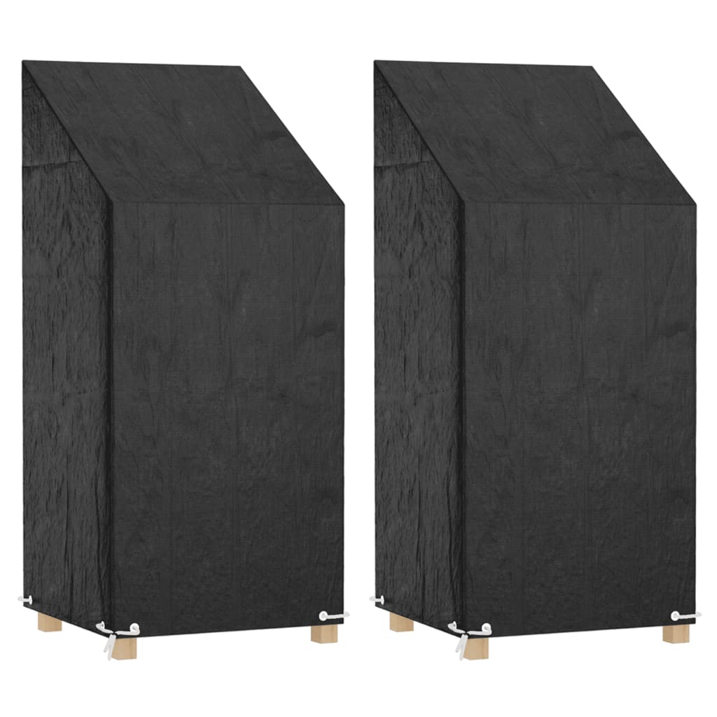 vidaXL Abdeckungen für Gartenstühle 2 Stk. 8 Ösen 65x65x110/150 cm schwarz