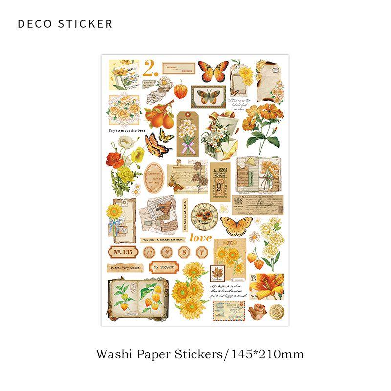 Journamm Floral Stickers Creative Scrapbook Supplies Collage Junk Journal DIY CUT Decor Photo Album Aesthetics Craft Stickers