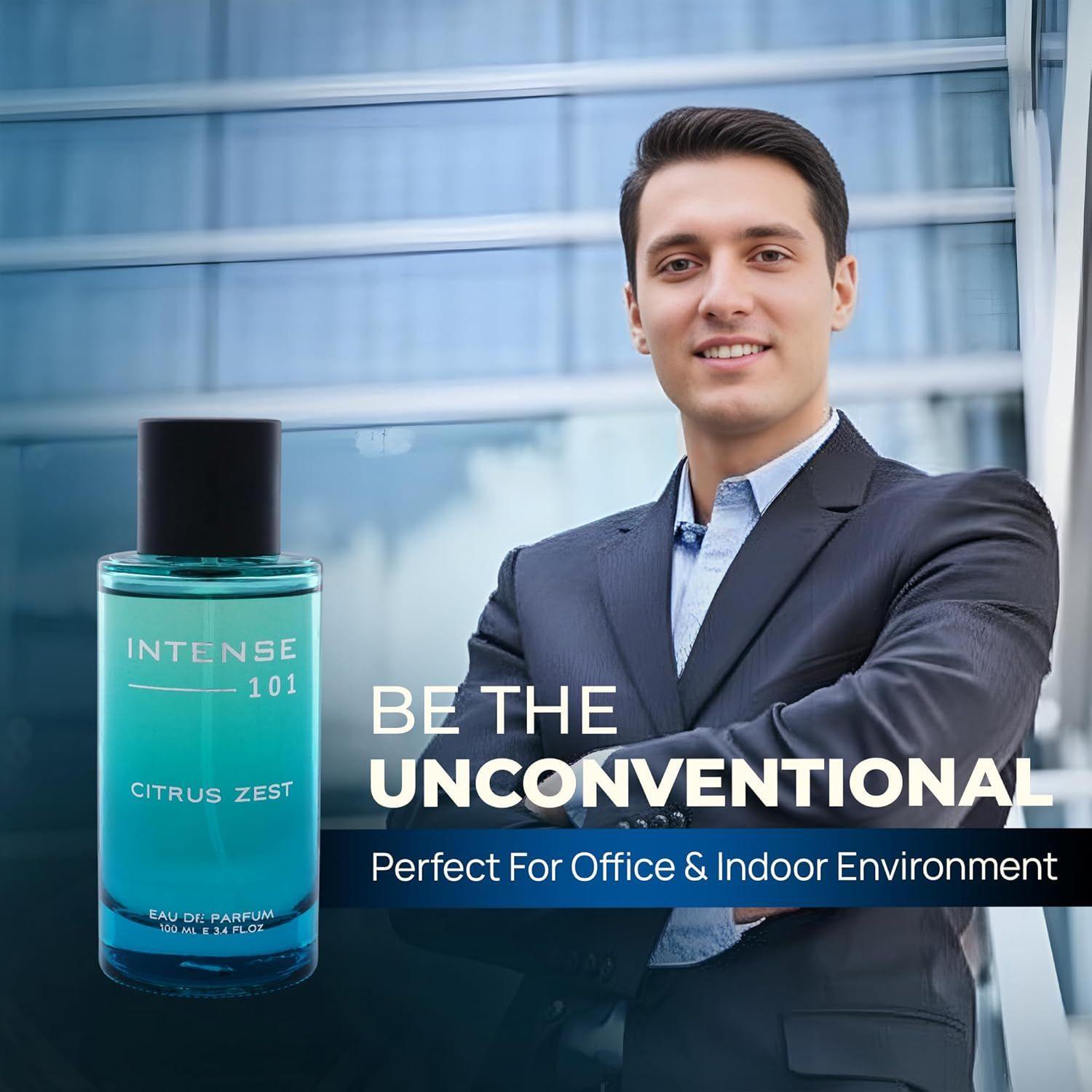 Интенсивный 101 Цитрусовая Цедра EDP Унисекс | Новый Стойкий Парфюм со Шлейфом для ЗАЛА  & ОФИСА | 100 мл Новинка, Запущенная в Индии | Стартовое Предложение 100ML
