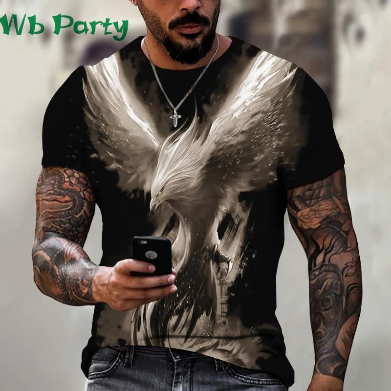 

Phoenix Pattern Print Clothes Men Designer Men s T-shirts Print Men s Summer Clothes Short Sleeve S