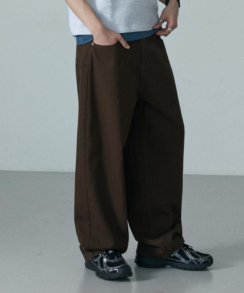 LXT Essential Cotton Wide Curved Chino Pants [Brown]