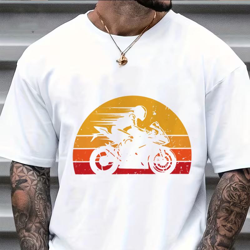 Vintage Retro Motorcycle Racing Biker Sport Street Bike TShirt ONeck T Shirt Short Sleeve Casual Mens T Shirt