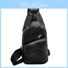 Men's Sling Bag With Front Accessory Pocket And Usb Charging**