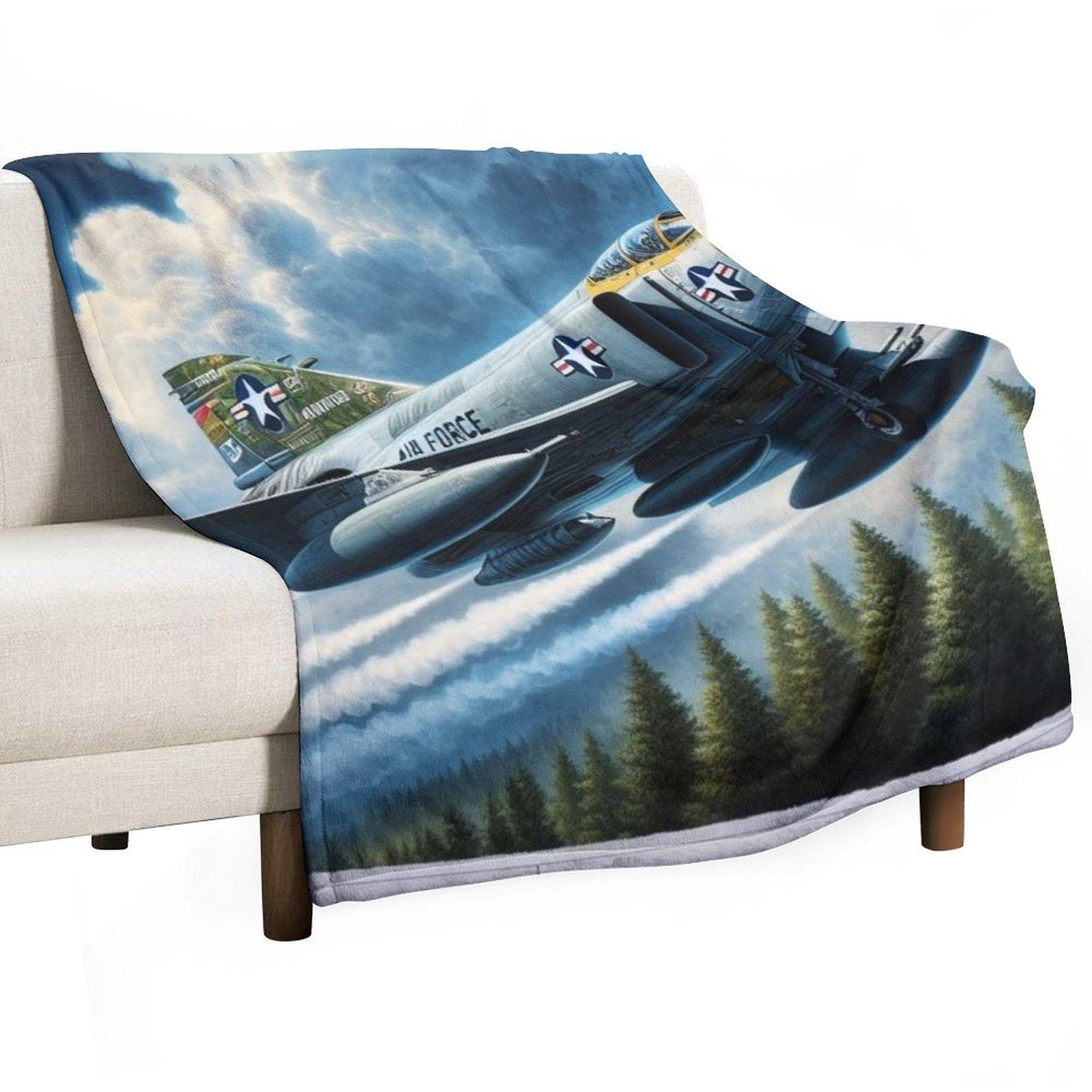 F-4 Phantom Throw Blanket Shaggy Plush Blankets For Bed Comforter Blankets 30x40in