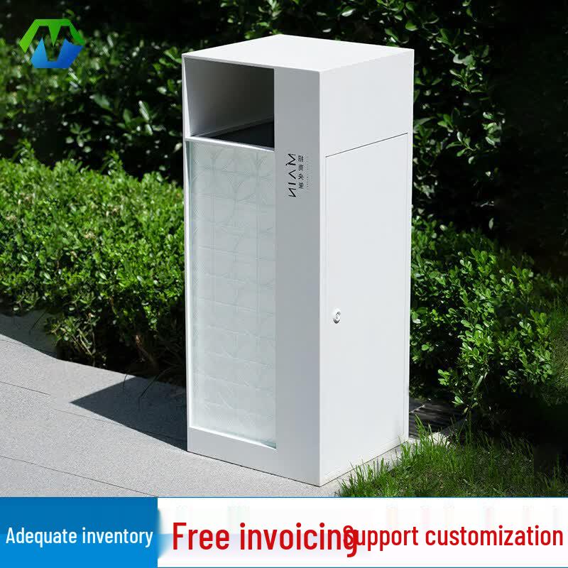 Outdoor Stainless Steel Waste Bin with Liner