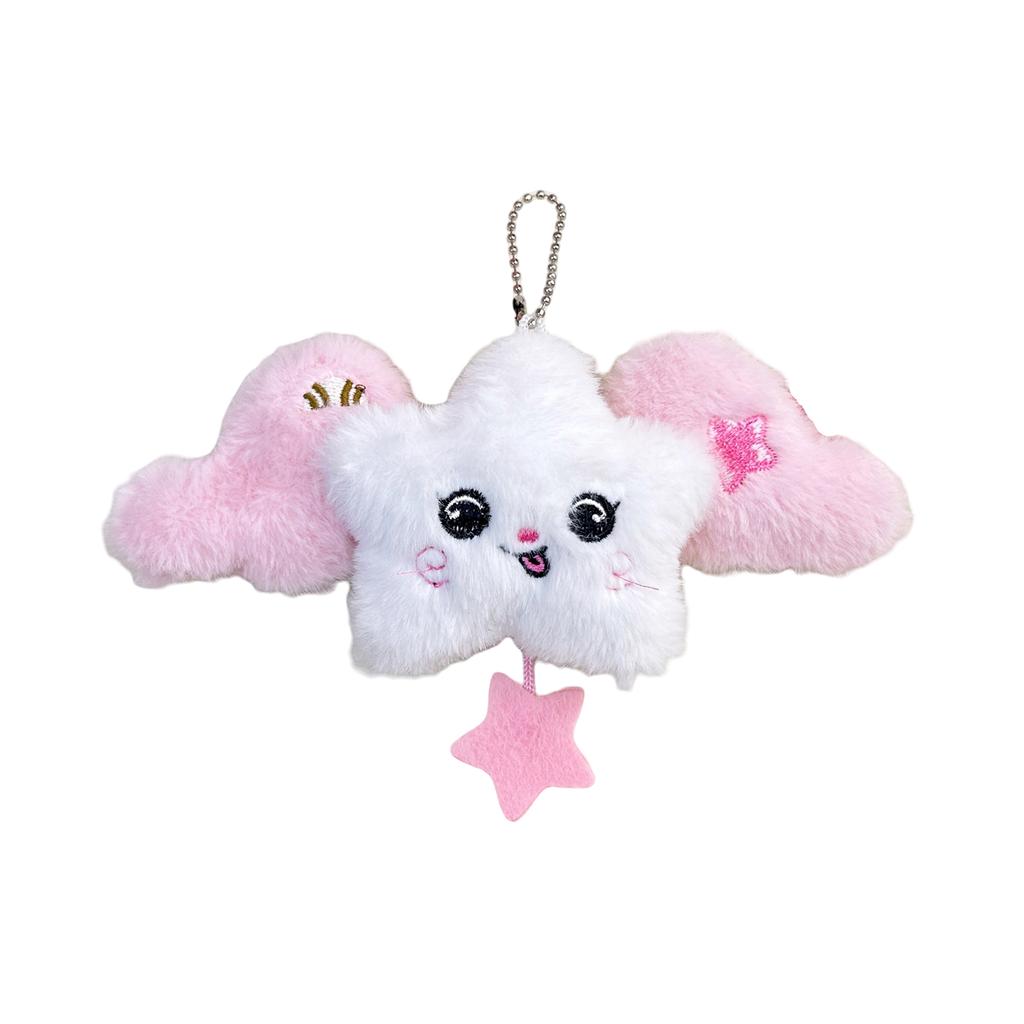 Soft Stuffed Star Wing Keyring Pendant Doll Decoration For Backpacks Or Gifts Plush Key Holder School Bag Accessories