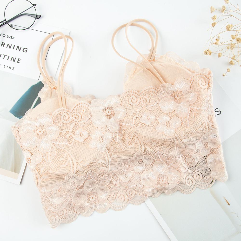 Fashion Sexy Sleeveless Vest Crochet Halter Lace Tank Tops Strappy Bralette Bra Cami Crop Top