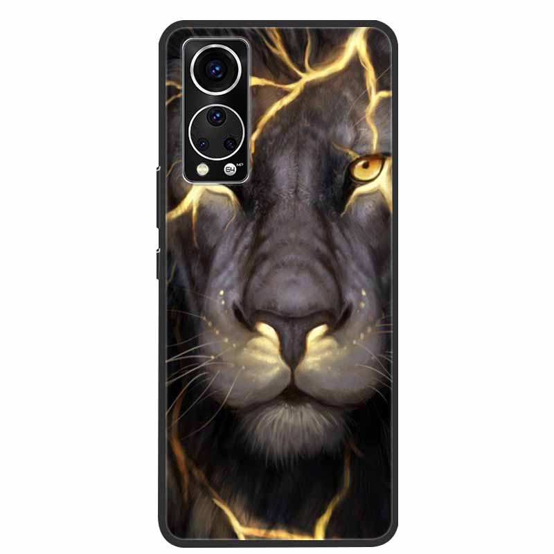 Für ZTE Axon 30 Handyhülle Cover Cooler Wolf Löwe Tiger Schwarzes Silikon Weiche Hülle Für ZTE Axon 30 Rückabdeckung Hülle Axon30 5G Hülle