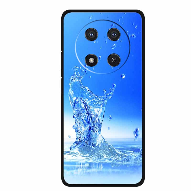 For Honor X9c Case X 9 c Coque Flowers Black Silicone TPU Soft Back Cover For Honor Magic 7 Pro Magic7 5G lite Phone Case Funda