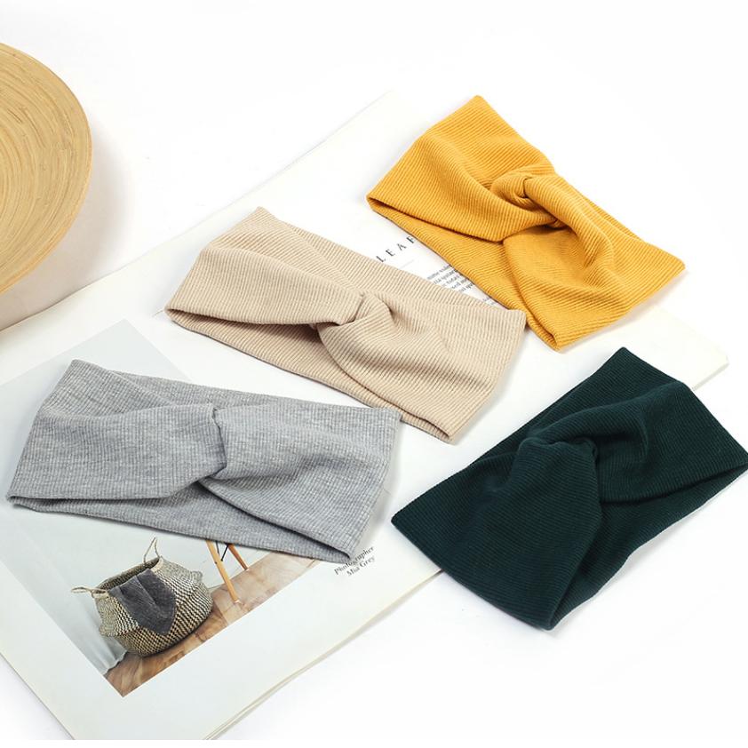 Elastiska Håraccessoarer Dam Nya Stickade Trådtvinnade Turbanband Massivt Brett Stickat Knutet Yoga Hårband Yoga Pannband