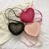 Peach Heart Rivet Heart Small Bag Women's 2025 Spring New Fashion Women's Shoulder Bag Lacquered Messenger Women's Bag
