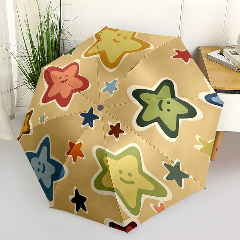 1pc Starry Sky Fashionable Automatic Opening/Closing Folding Umbrella with 8 Bones, Windproof Portable, Daily Use158