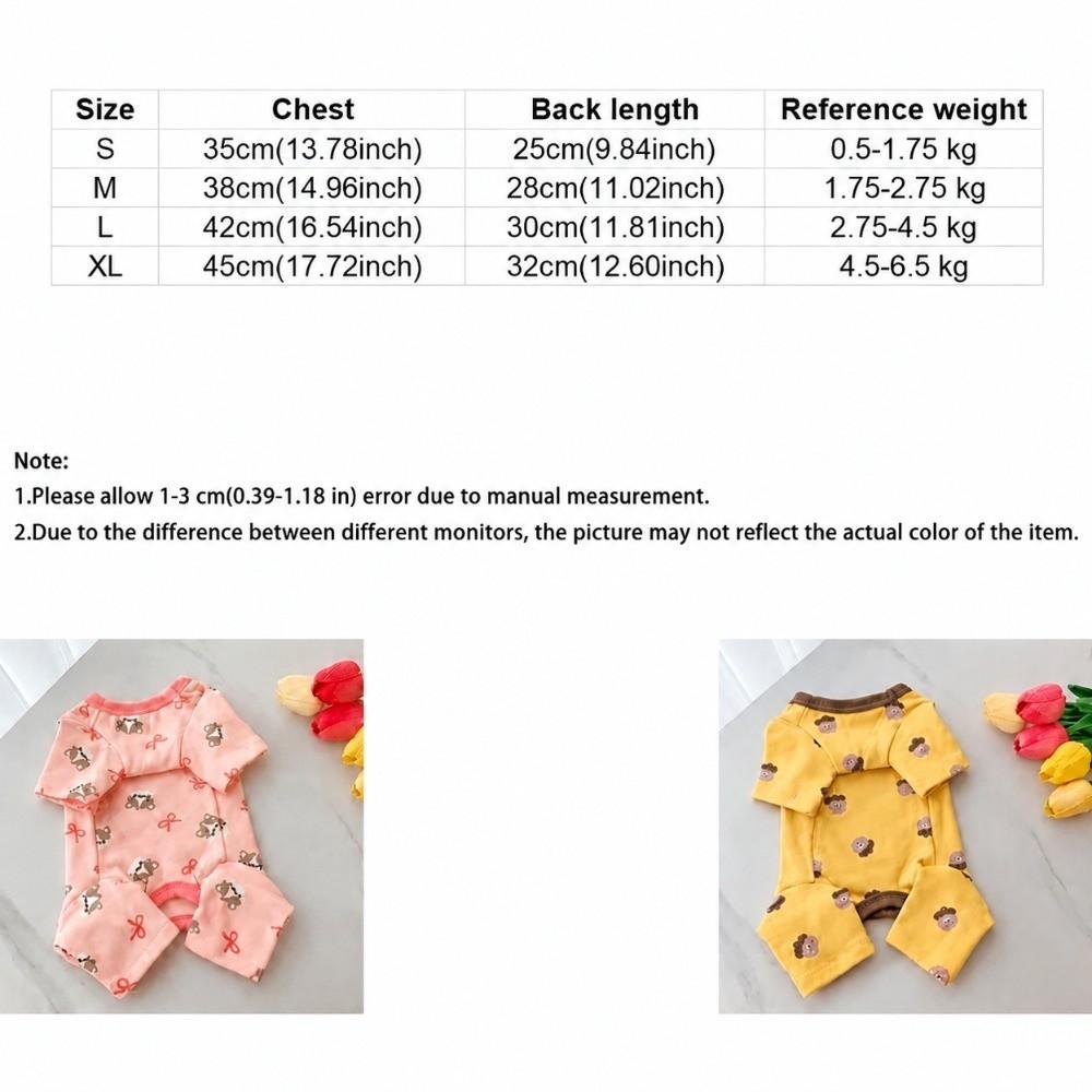 Warm Dog Jumpsuit Cartoon Printed Belly-Hugging Dog Pajamas Cute Dog Home Clothing Pet Sleepwear