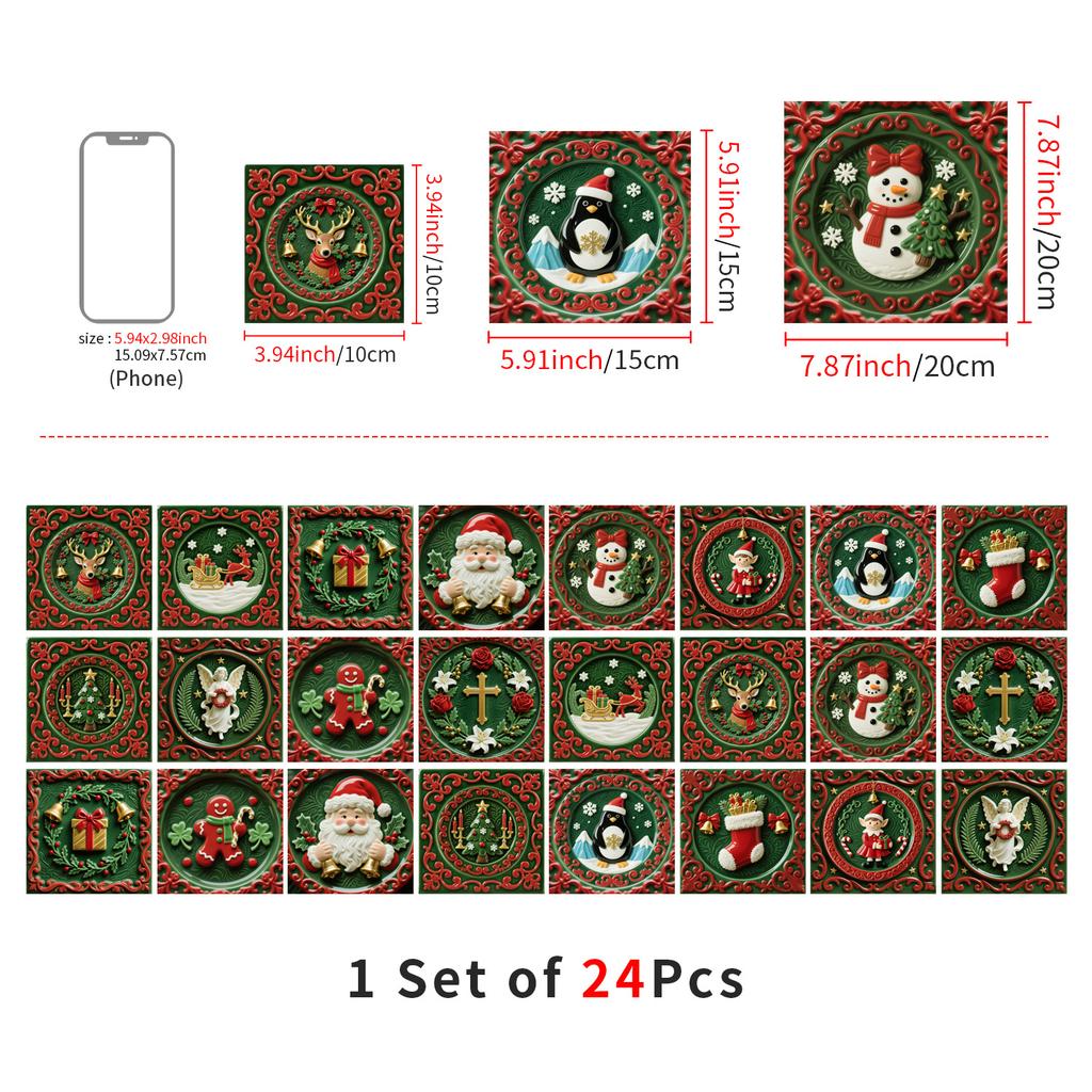 Christmas Tile Decoration Stickers Kitchen Oil-Proof Stickers Bathroom Bedroom Renovation Wall Stickers European Style Self-Adhesive Wall Paper