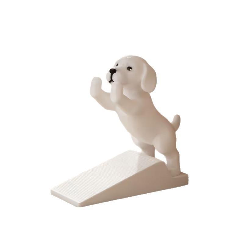 Movable 3D Printed Dog Door Stop Cute Puppy Shape Anti-Slip Door Wedge Creative Decor for Apartment Office Entryway