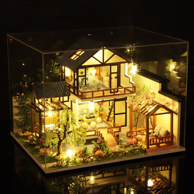 Jiate DIY Ancient Chinese Architecture Courtyard Model - Handmade Ornament Birthday Gift for Women