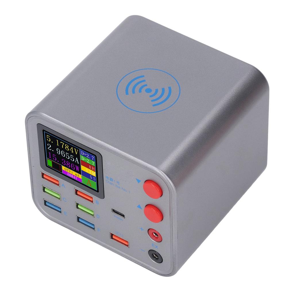 Estación de carga USB de 150 W, 8 puertos QC3.0, cargador de pared rápido con adaptador de corriente de carga inalámbrica para