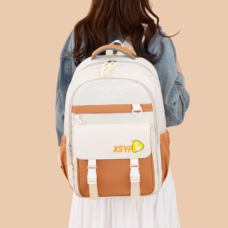 Backpack New Fashion Casual Lightweight Large Capacity Junior High School Student School Bag High School Student Elementary School Student Backpack
