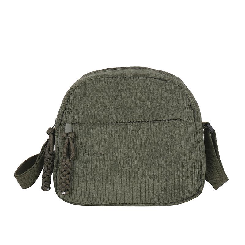

Women s Retro Corduroy Crossbody Bag - Summer 2026 Collection: Stylish, Solid Color Shoulder Bag for Commuting зелёный