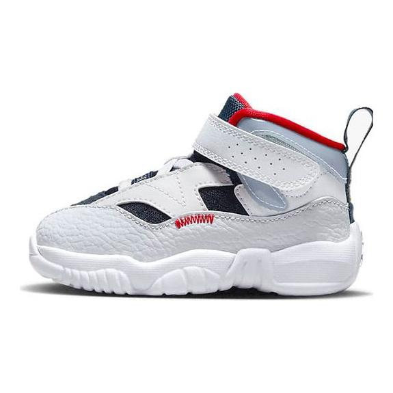 Air Jordan Jumpman Two Trey TD Bílá Půlnoční námořnická Dětské tenisky Univerzitní červená Čistě platinová DQ8433-101