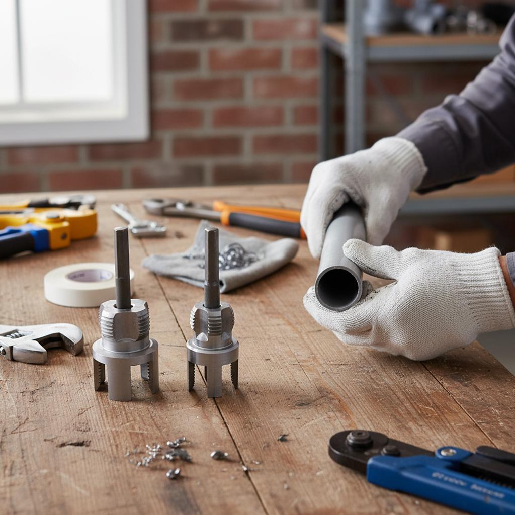 Pipe Threading Tool Dual Function 2 Pieces Internal External Threads Carbon Steel for Durable and Precise Threading