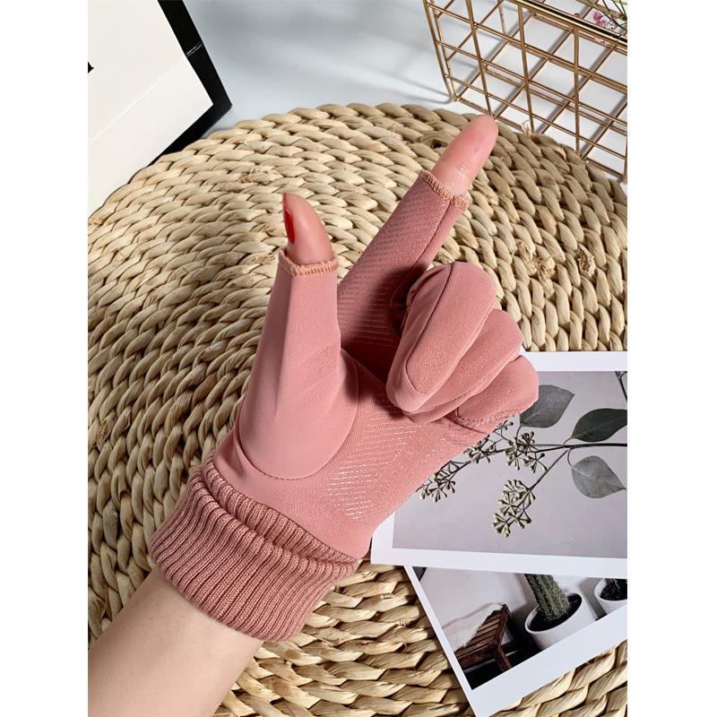 Gloves Women Winter Fleece Thickened Waterproof Non-slip Warm