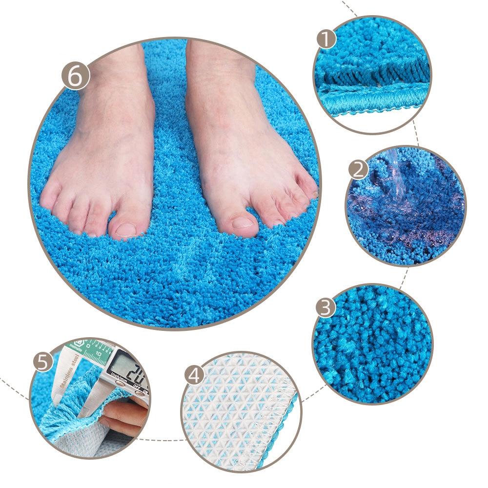 Covor de Baie Semirotund Antiderapant pentru Duș la Domiciliu, Culoare Solidă, Covor de Zonă pentru Baie, Covoraș de Baie pentru Cabină de Duș, Covoraș Decorativ