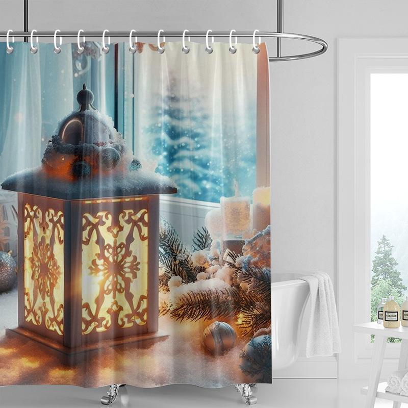 Dekoracja domu zasłony prysznicowe do łazienki wodoodporna tkanina zasłonowa Nowoczesny styl skandynawski Salon Wesołych Świąt zima